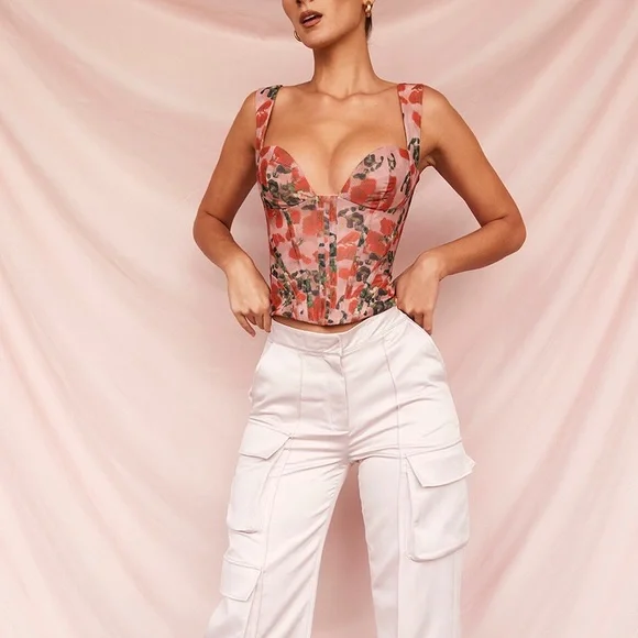 House of cb Liberty Rose Print Satin Corset- ISO - Picture 2 of 2